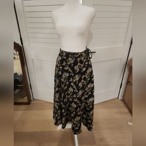 100% Silk Wrap Skirt  EUC OSFM